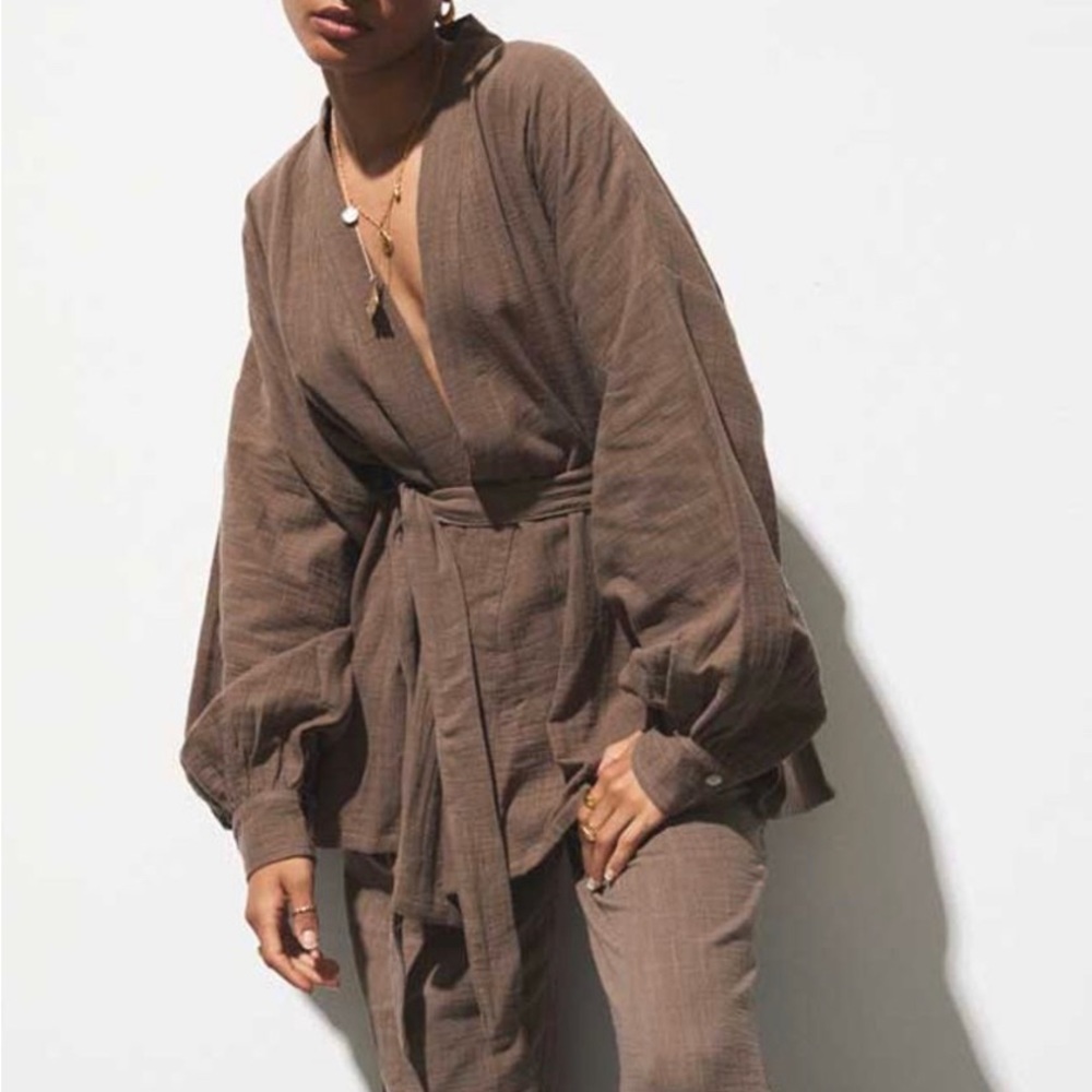 Maurie + Eve INDUS KIMONO - MUSHROOM